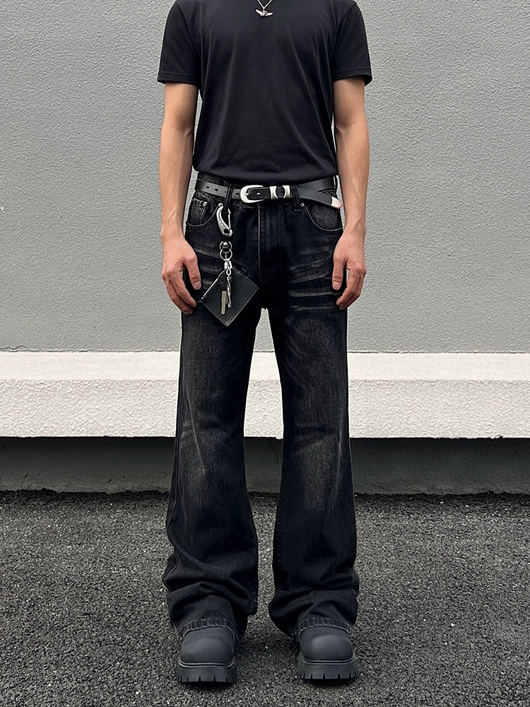 Slim Straight Flared Vaskede Jeans 