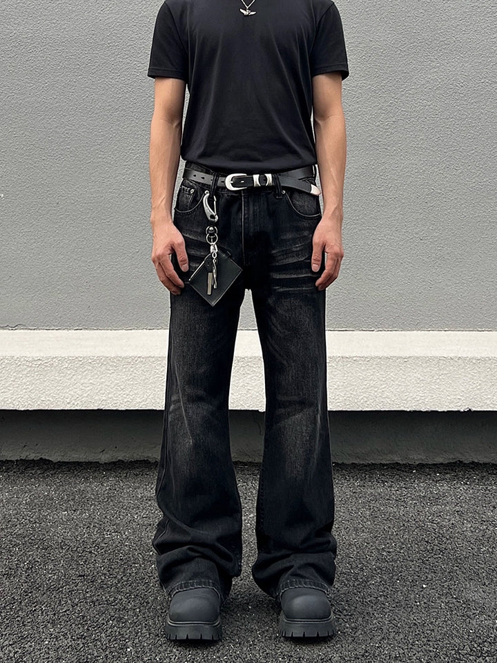 Slim Straight Flared Vaskede Jeans 
