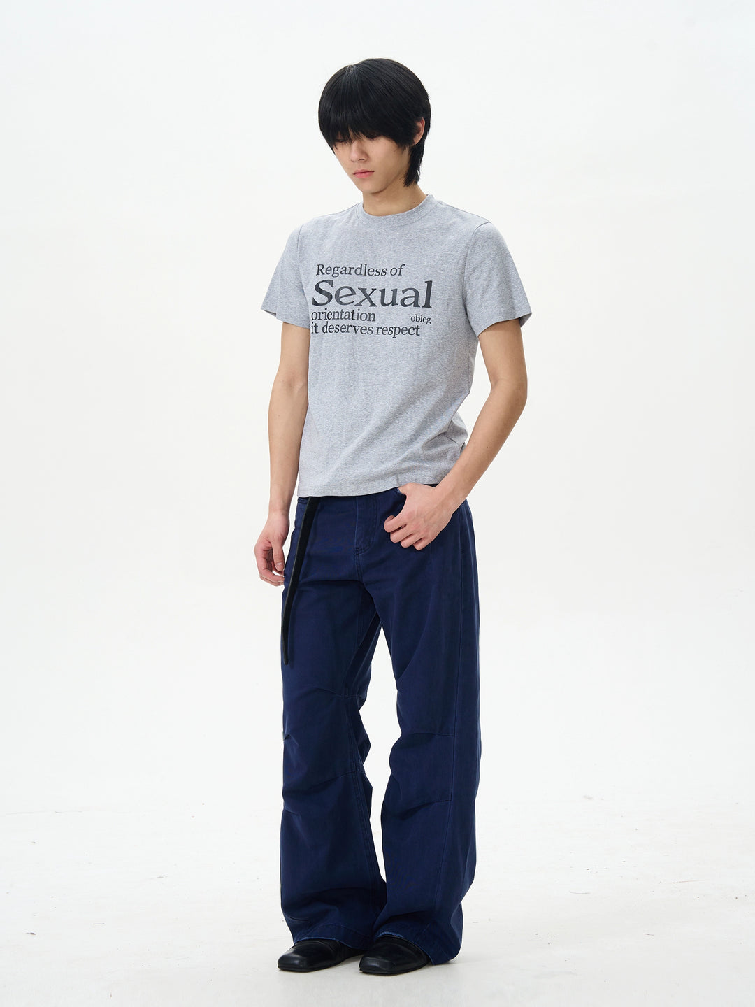 Pantalones casuales de pierna ancha con pliegues retro 