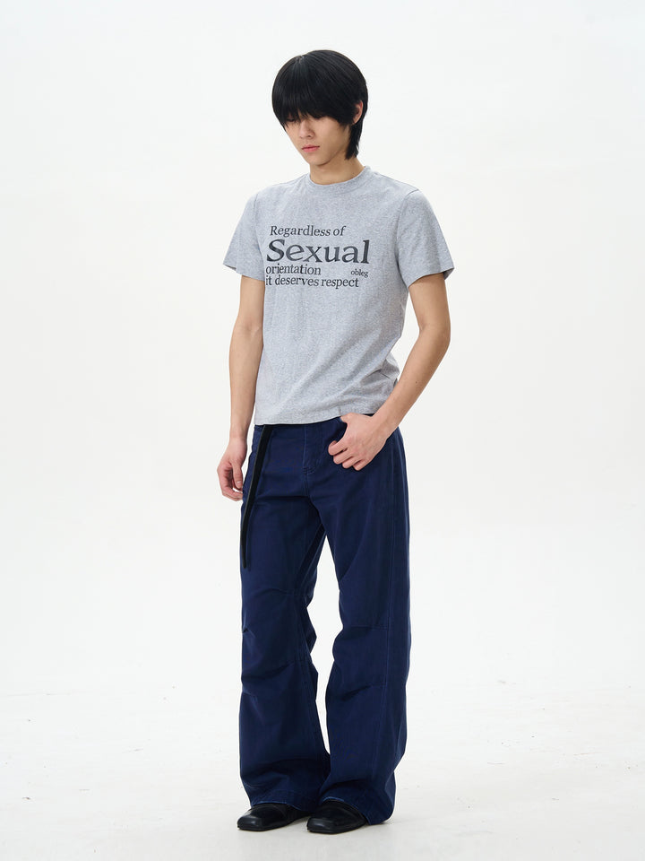 Pantalones casuales de pierna ancha con pliegues retro 
