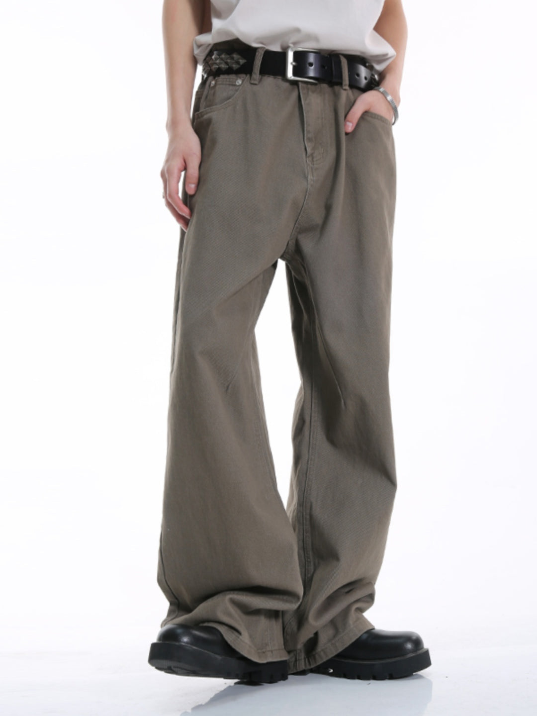 Loose Wide-Leg Mopping Pants