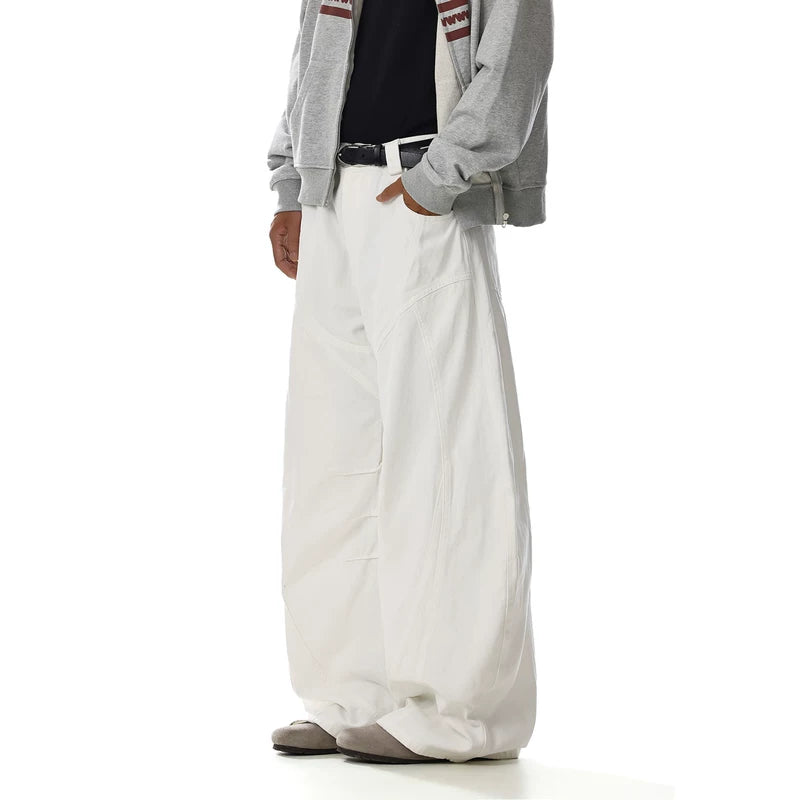 جينز فضفاض واسع الساق بتصميم ريترو 