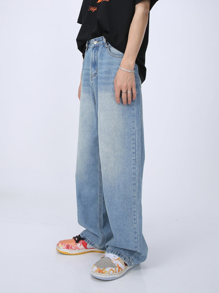 Jeans de pierna ancha sueltos y versátiles 