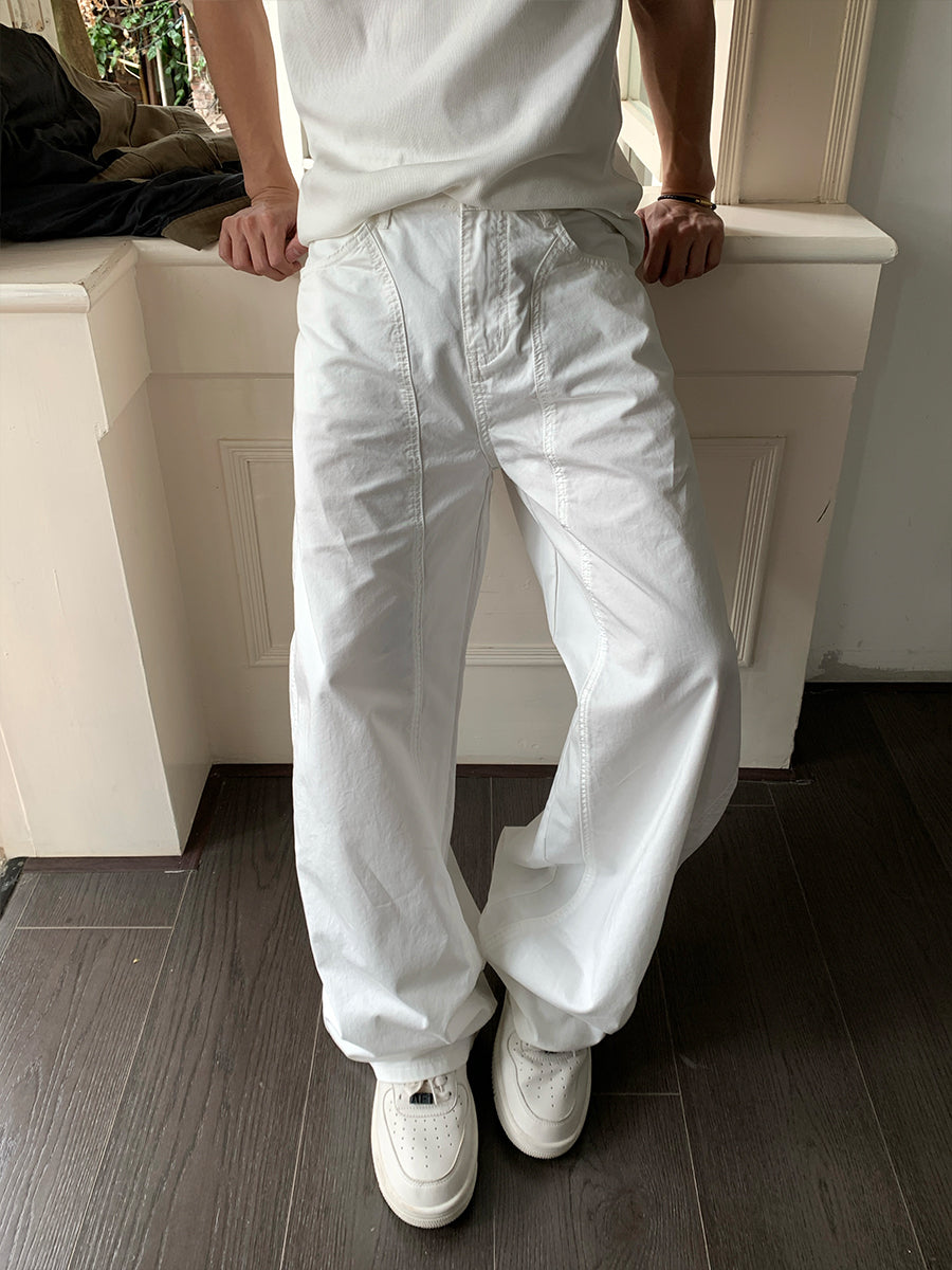 Wide-Leg Straight Denim Jeans