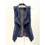 Slim Fit Denim Sleeveless Vest Waistcoat