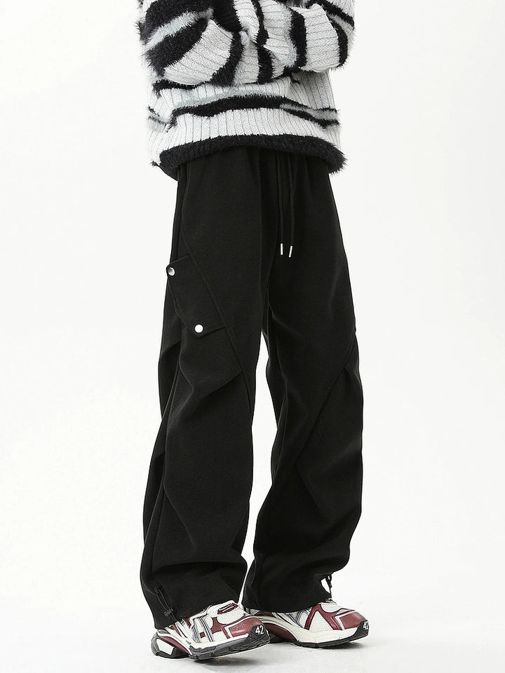 Pantaloni casual a palazzo plissettati 