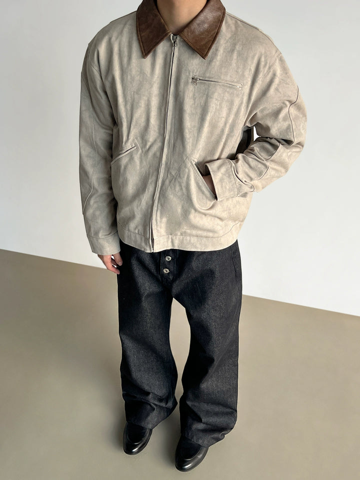 Veste de travail à zip avec col en motif marbré 