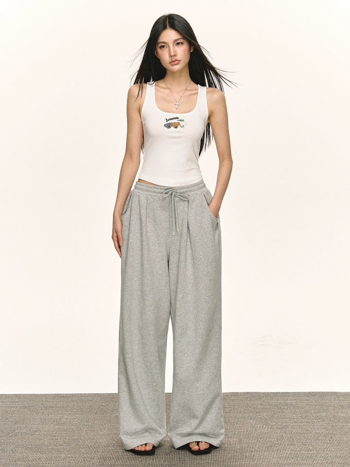 Trekkoord Taille Wijde Pijpen Casual Broek 