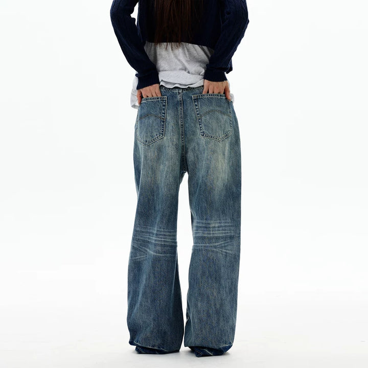 Wide-Leg Loose Straight Jeans