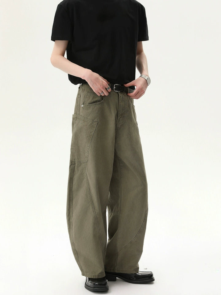 Washed Wide-Leg Loose Pants