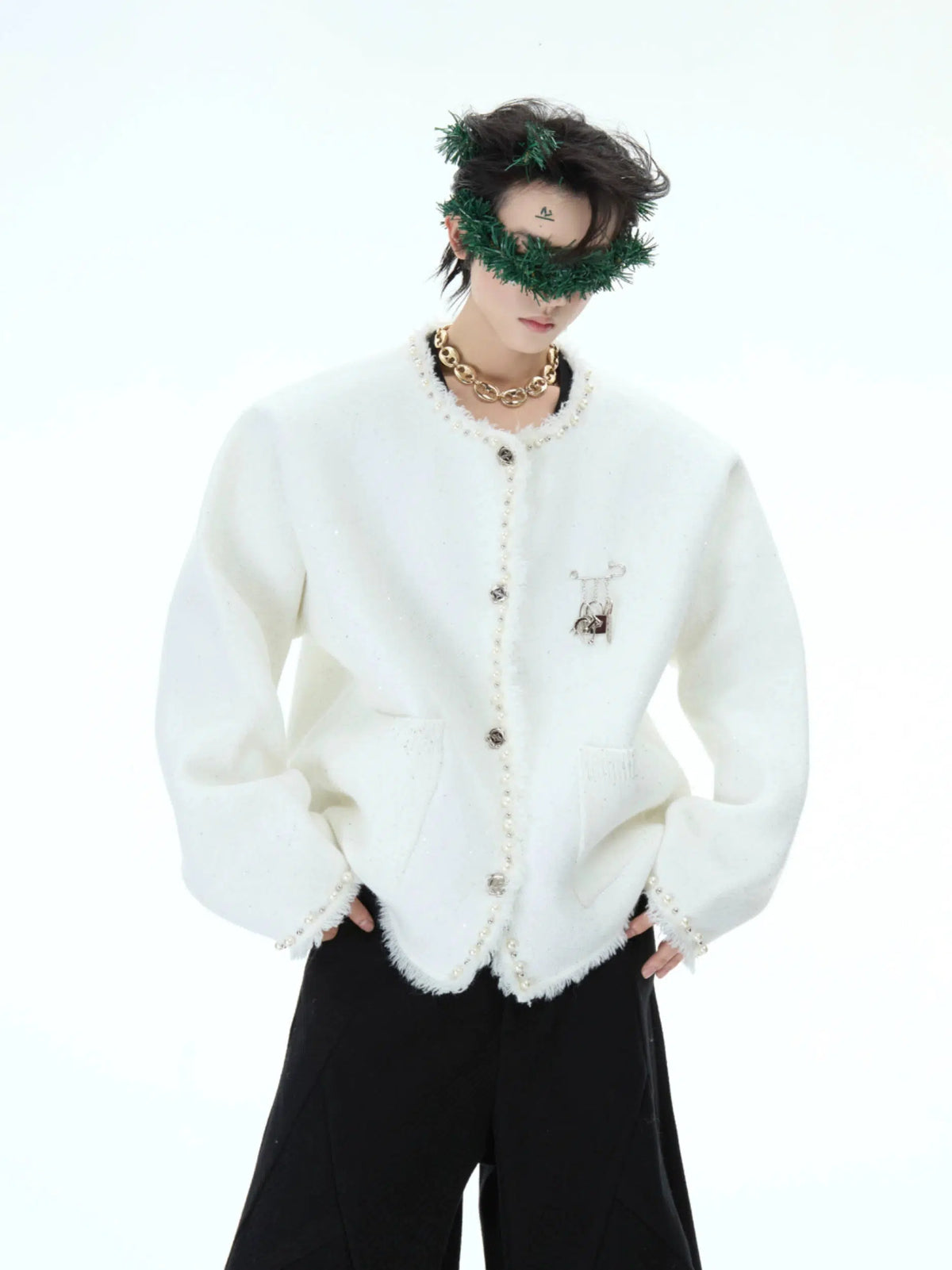 Pearl Embellished Knit Cardigan