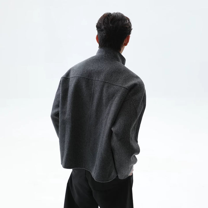 Reversible Lapel Wool Short Coat