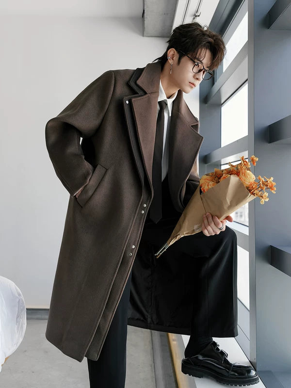 Patchwork Faux Two-Piece Coat