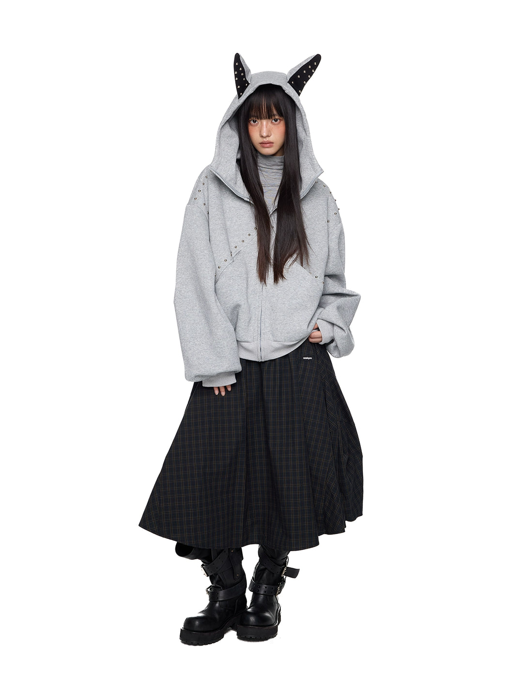 Rivet Hoodie met Kattenoorontwerp 