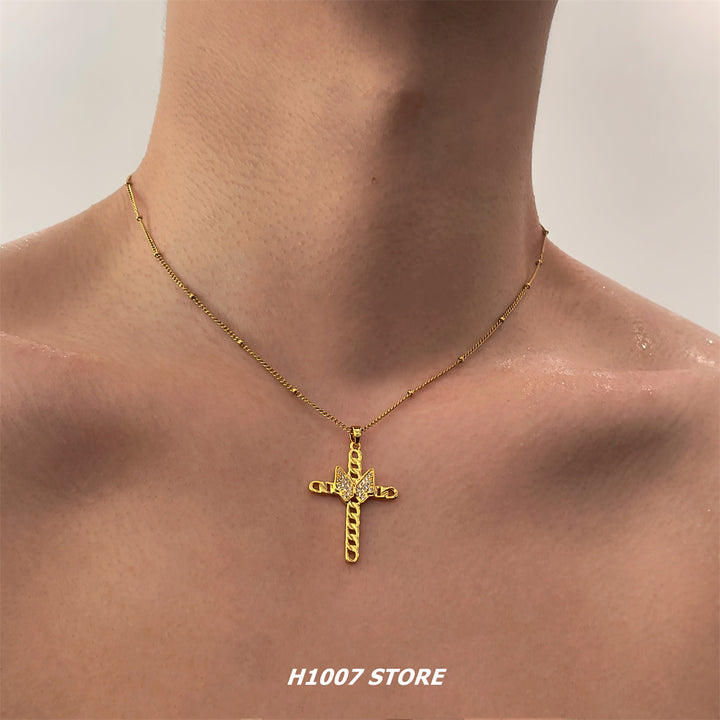 Cross Pendant Hip-Hop Necklace