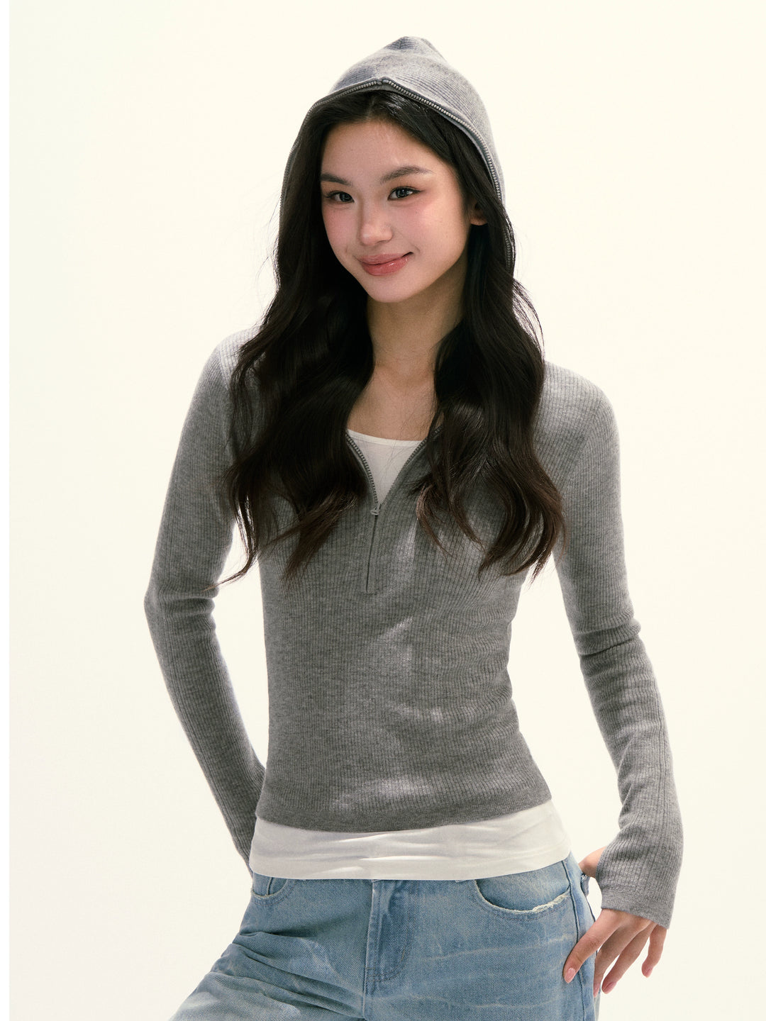 Half Zip Knit Sweatshirt