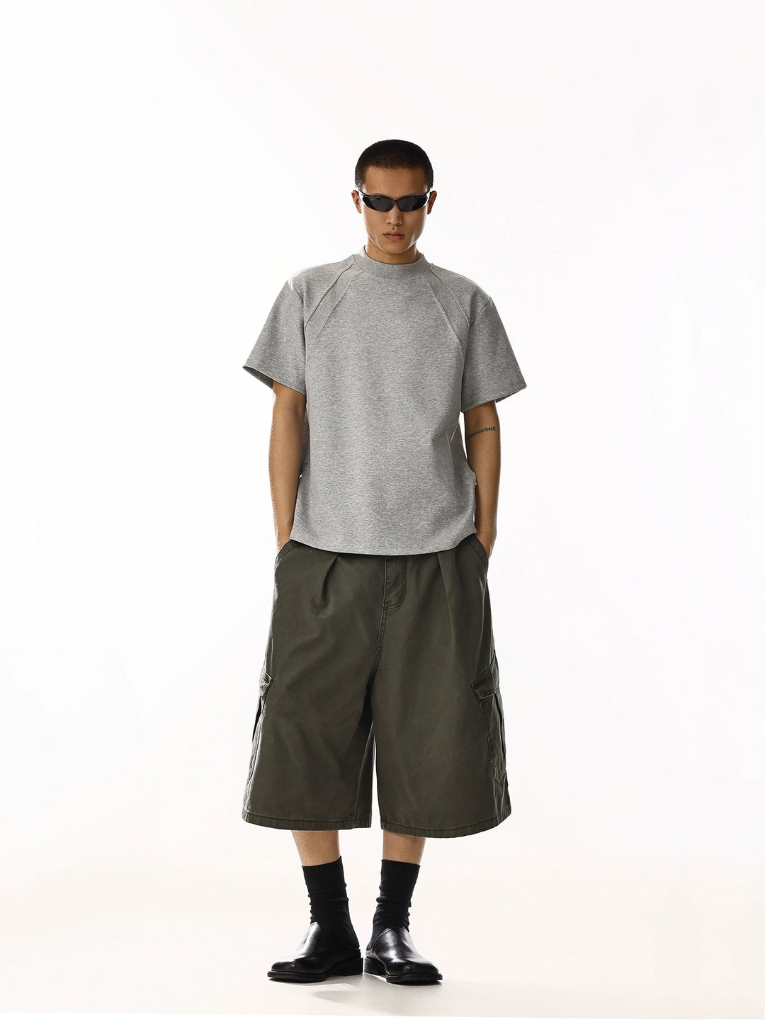 Basic Crew Neck Patchwork T-shirt
