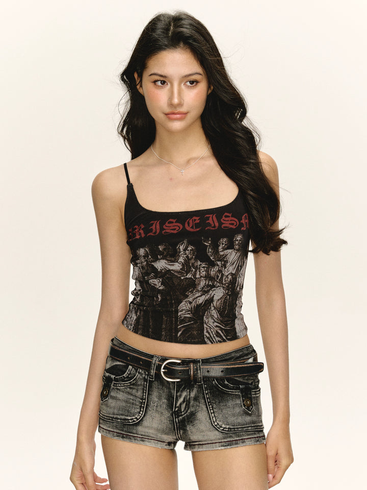 Grafisches Print-Fitted Tanktop 