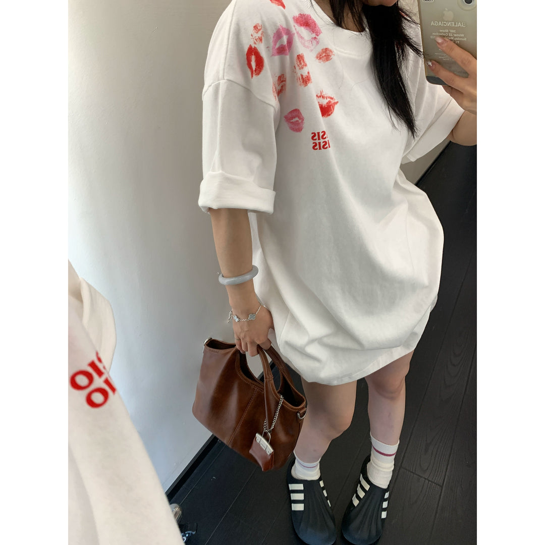 Lip Print Relaxed Fit T-Shirt