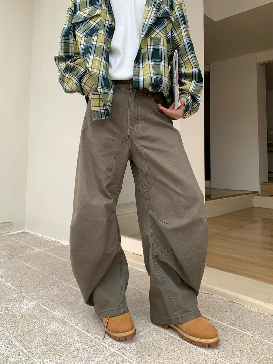 Wide-Leg Casual Scimitar Pants