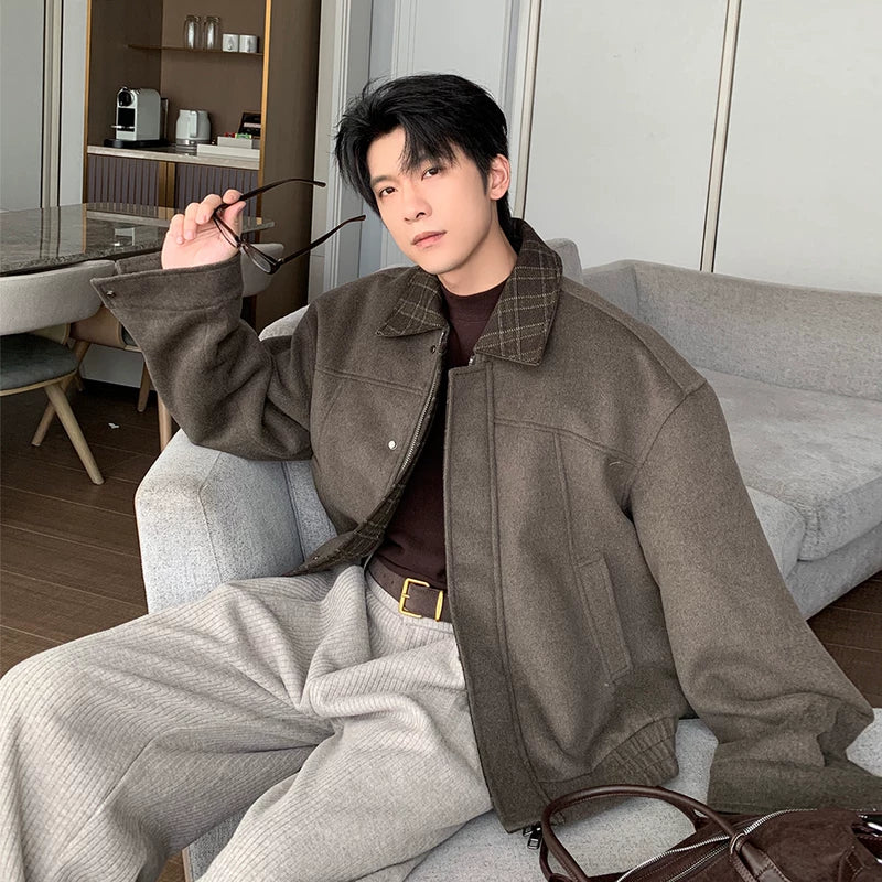 Wool Lapel Insulated Cotton-Padded Jacket