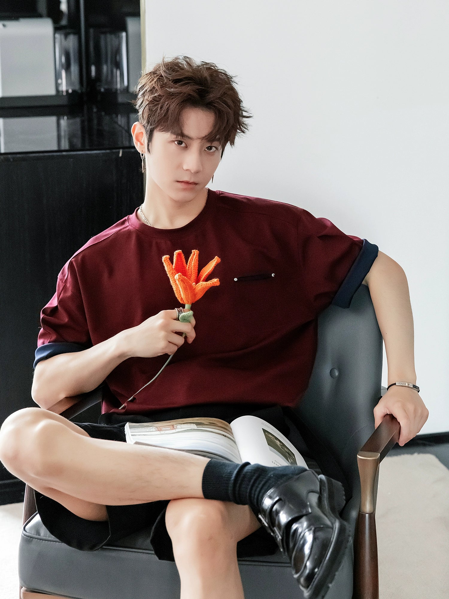 Short Sleeve Pocket Rivet Pullover