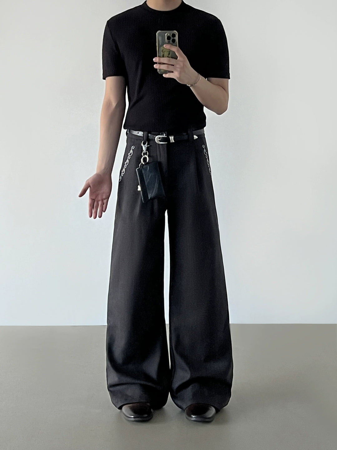 Pantaloni casual a gamba dritta svasati retro 