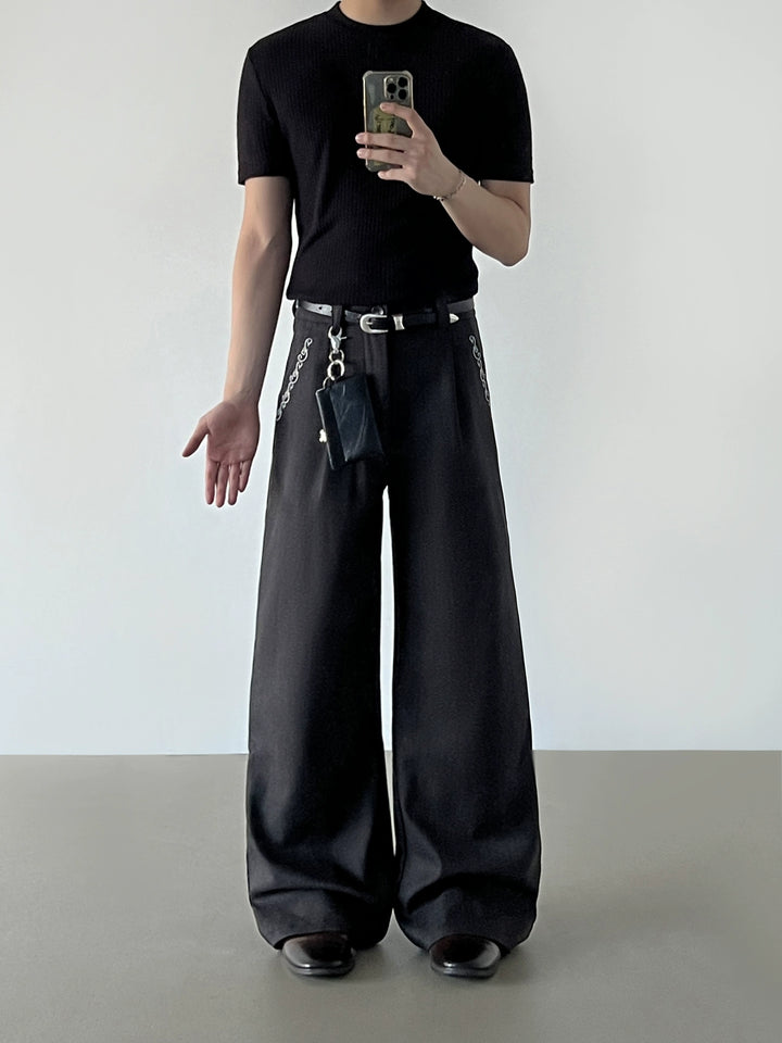 Pantaloni casual a gamba dritta svasati retro 