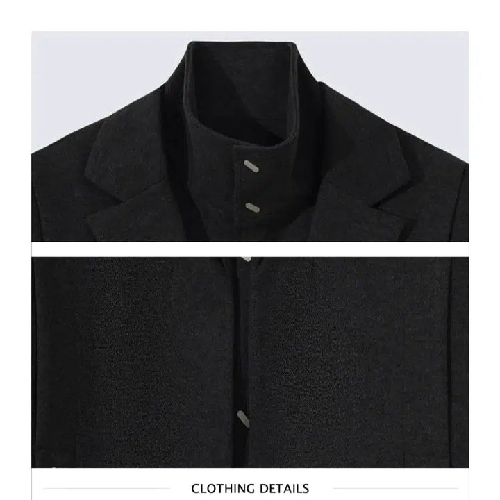 Woolen Blazer with Shoulder Pads