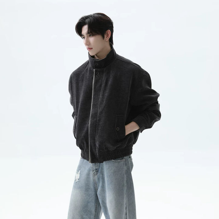 Faux Two-Piece Harrington Jacket