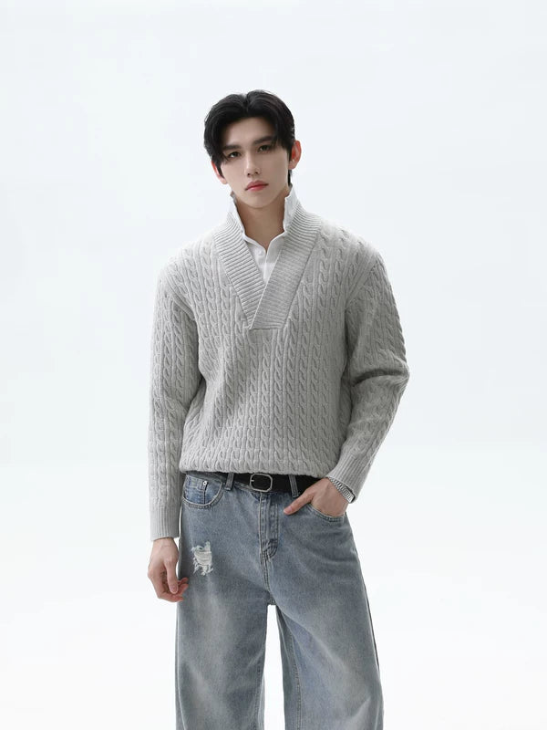 Faux pull polo en tricot à deux pièces 