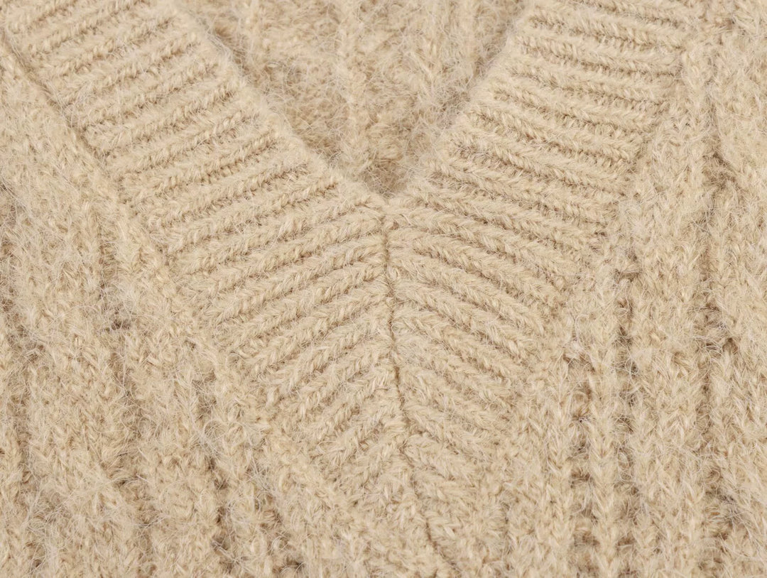 V-neck Cable Knit Vest