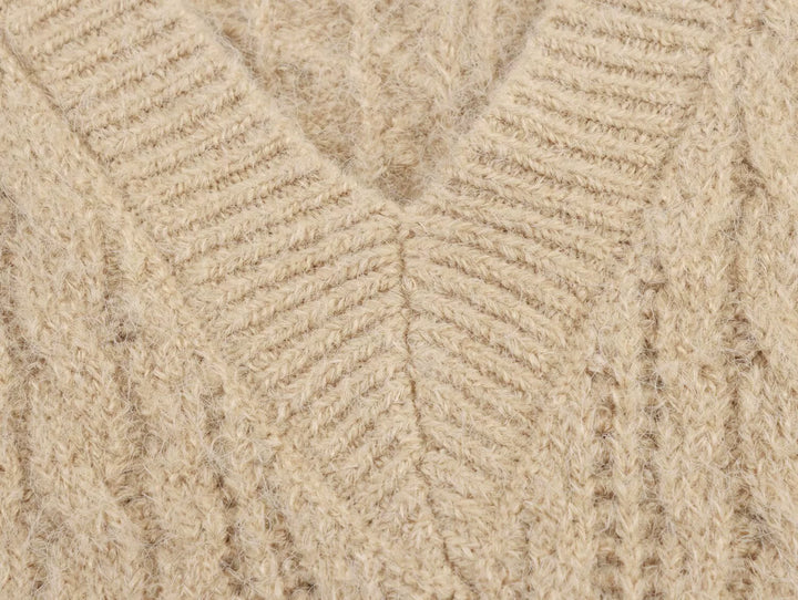 V-neck Cable Knit Vest