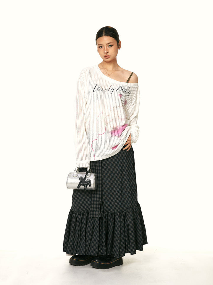 Off-Shoulder Casual Long-Sleeve Top