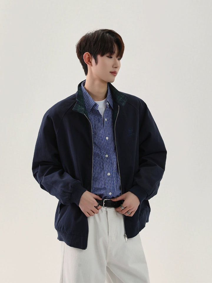 Chaqueta de trabajo casual de patchwork de cuadros 