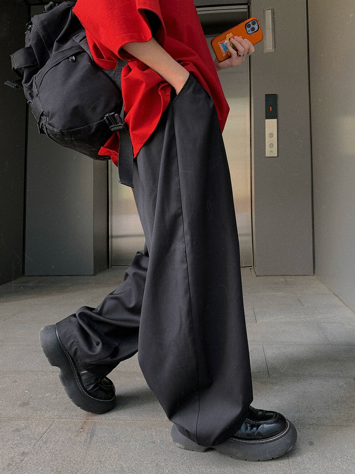 Pantalones de traje de pierna ancha de corte holgado 