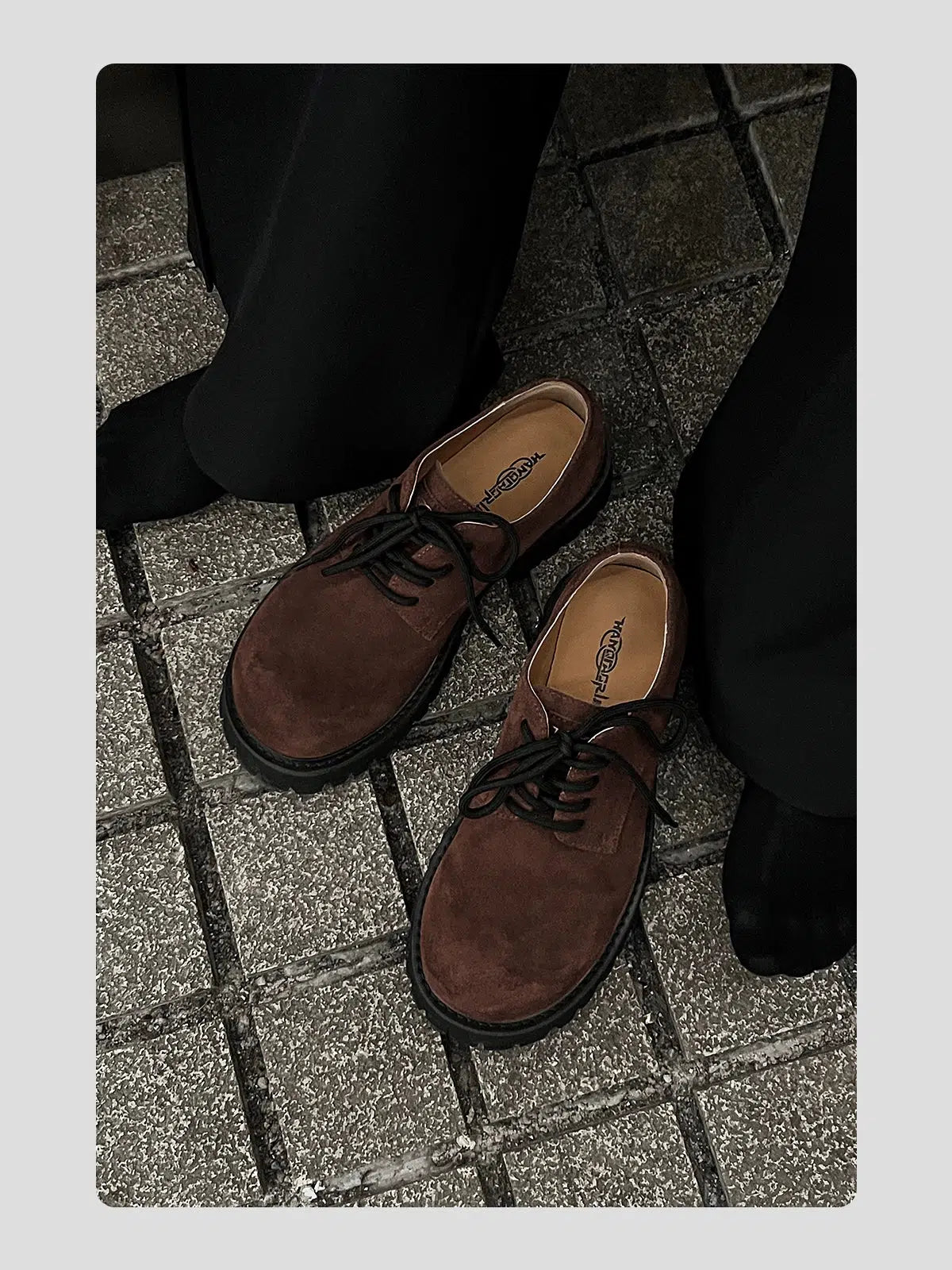 Suede Thick-Soled Derby Shoes