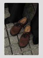 Suede Thick-Soled Derby Shoes