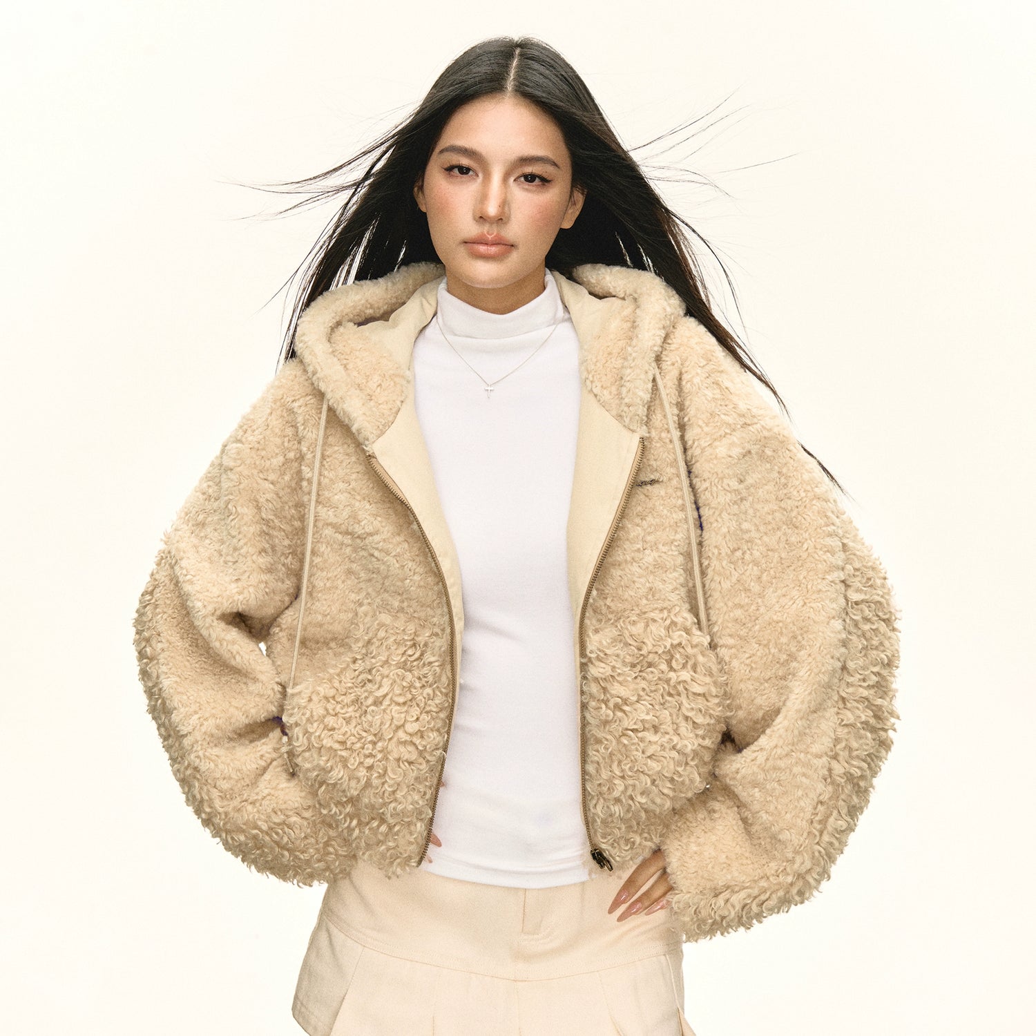 Retro Teddy Fleece Hooded Jacket