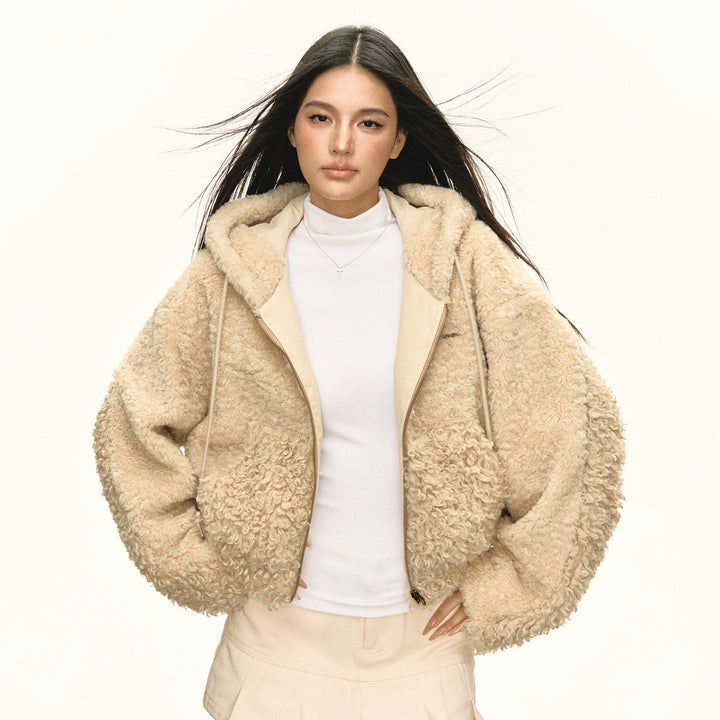 Retro Teddy Fleece Hooded Jacket