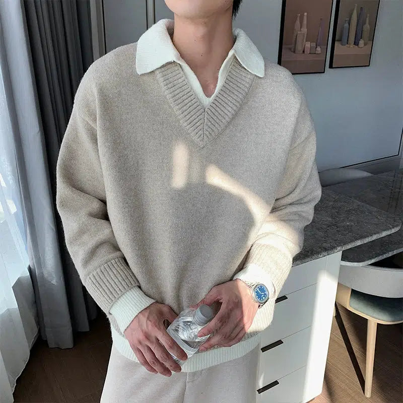 Loose Fit V-Neck Sweater