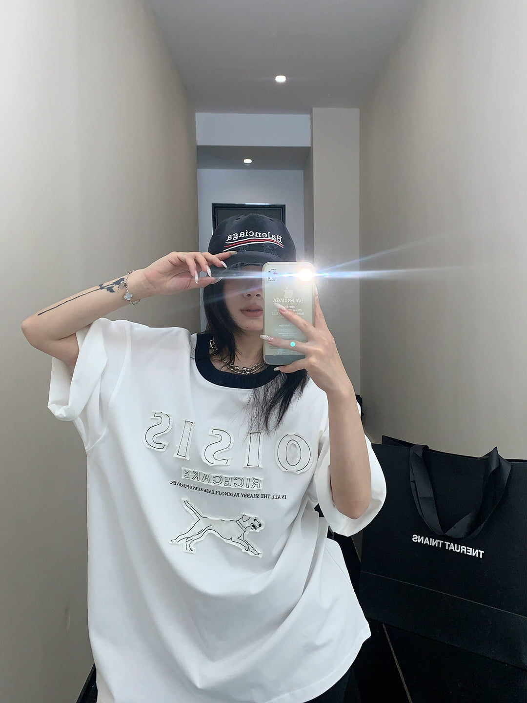 Cartoon Dog Embroidery T-Shirt
