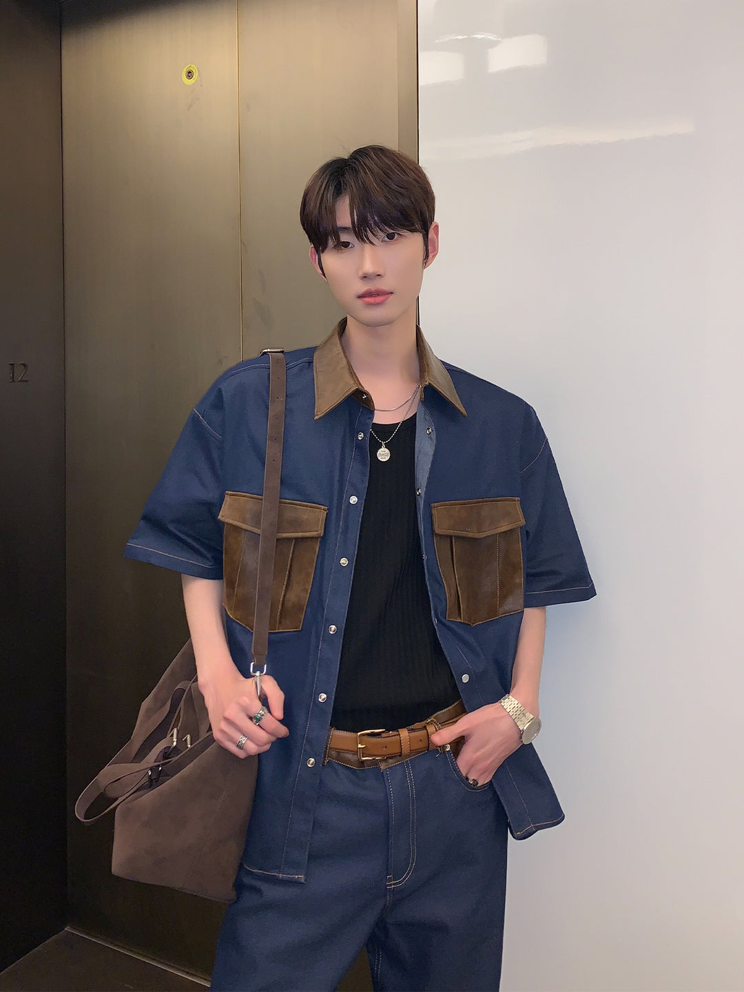Denim Shirt and Pants Set