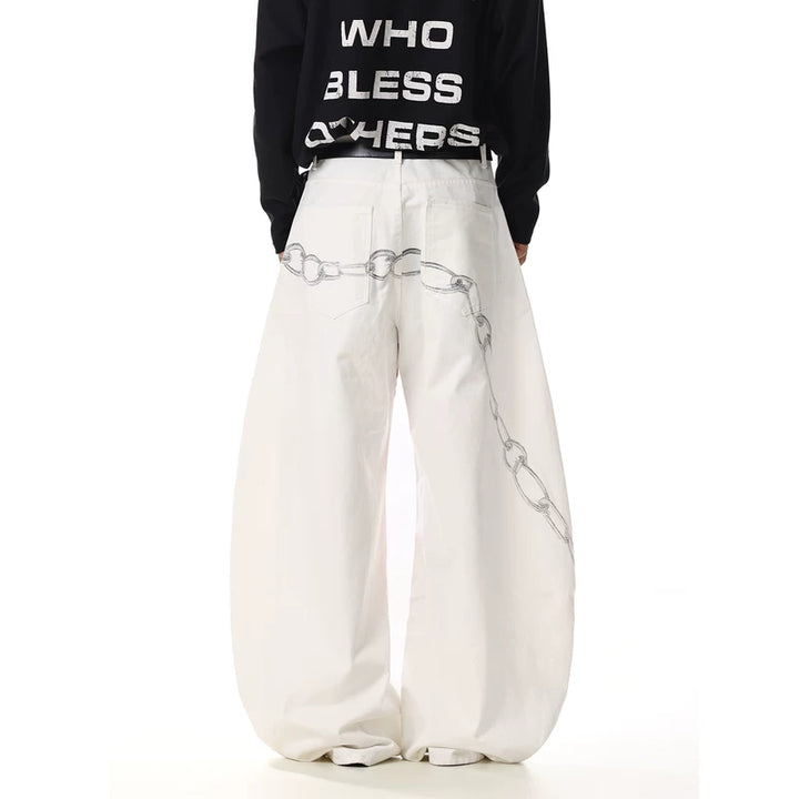 Pantalons larges déstructurés à imprimé déchiré 