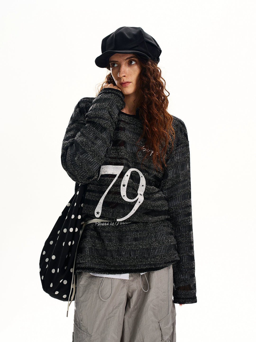 Long-sleeved Striped Knit Sweater