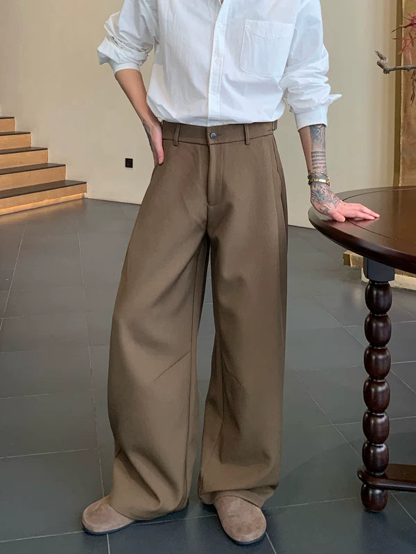 Pantalones de vestir de pierna ancha de cintura alta 