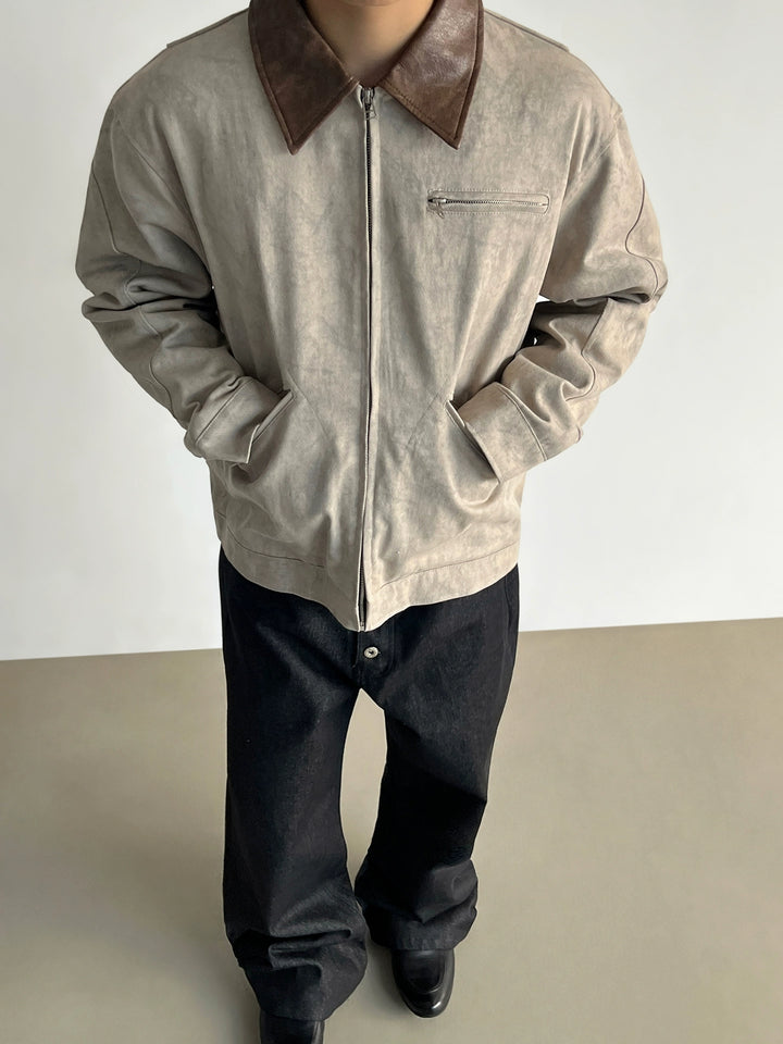 Veste de travail à zip avec col en motif marbré 