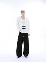 Metal Buckle V-Neck Mink Sweater