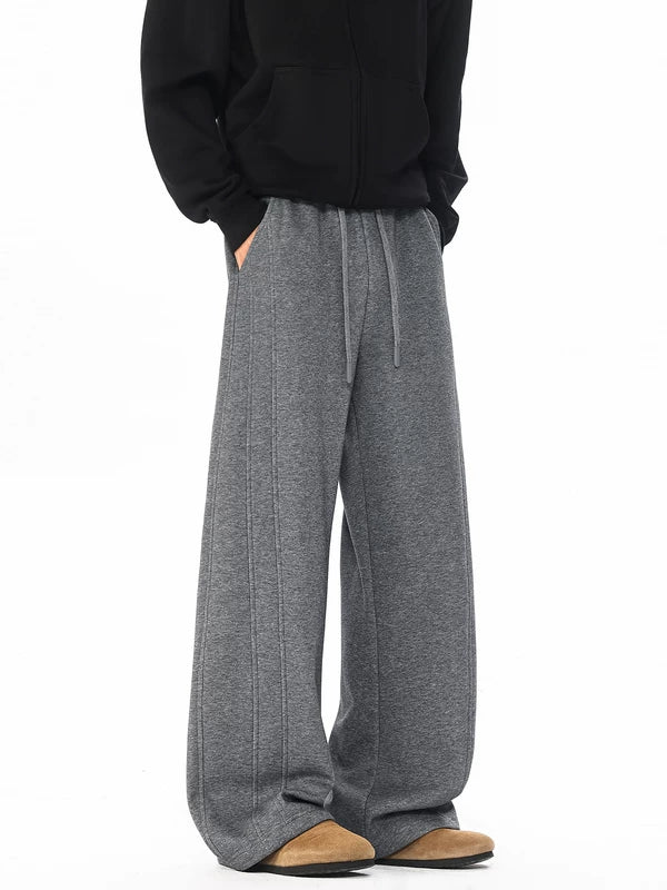 플리스 안감 와이드 레그 라운지 팬츠 