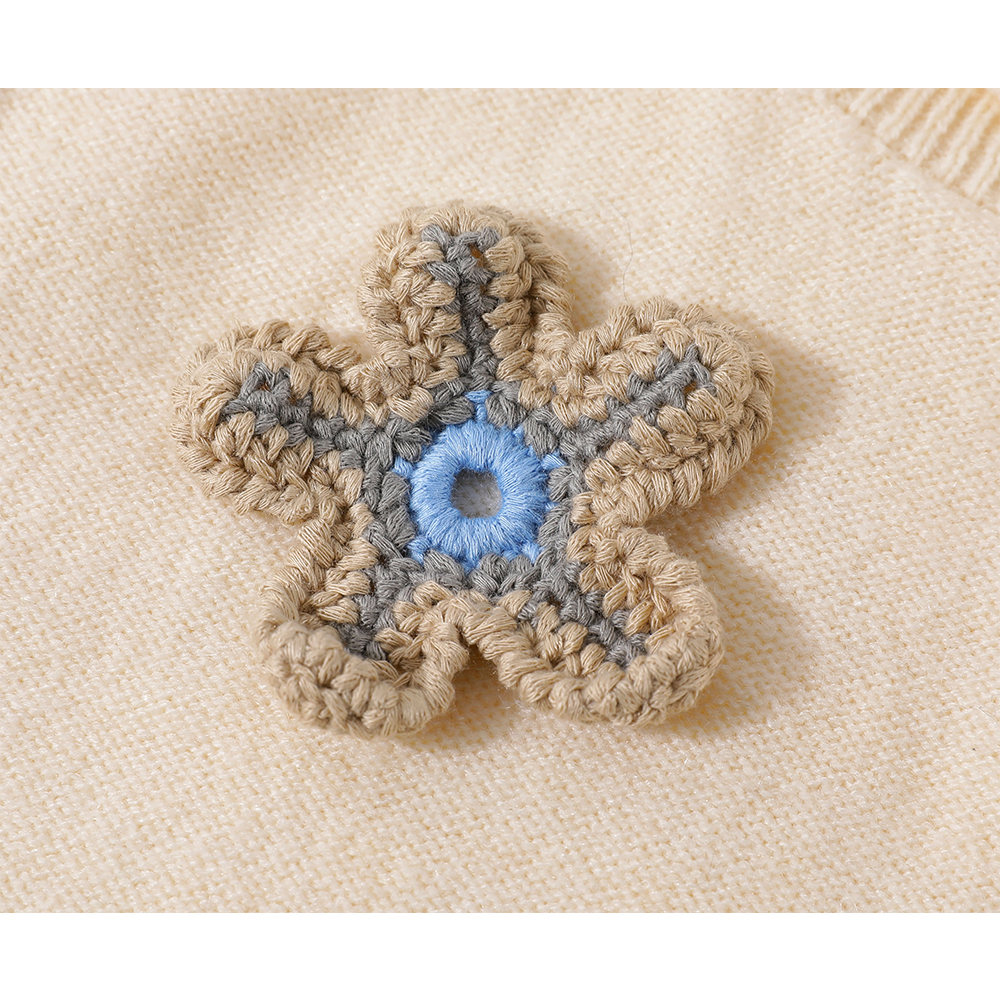 Flower Detail Knitted Vest